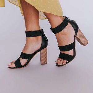 Ain’t It Fun black block heels from One Loved Babe NWOT